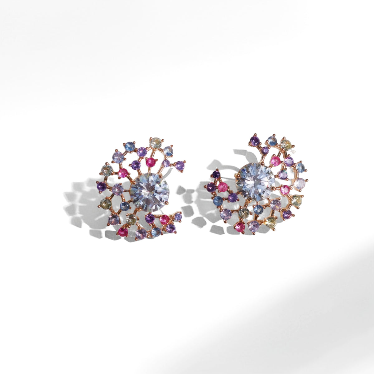 Confetti Swirl Rosé Gem Statement Studs