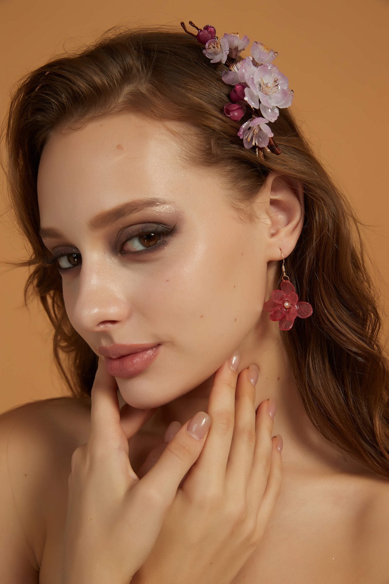 Spring Rain Cherry Bloom Hair ClipHair ClipsJewelryBlossomuniqueflowerearringsgiftforhermothergiftdaughtergiftbirthdaygiftanniversarygift