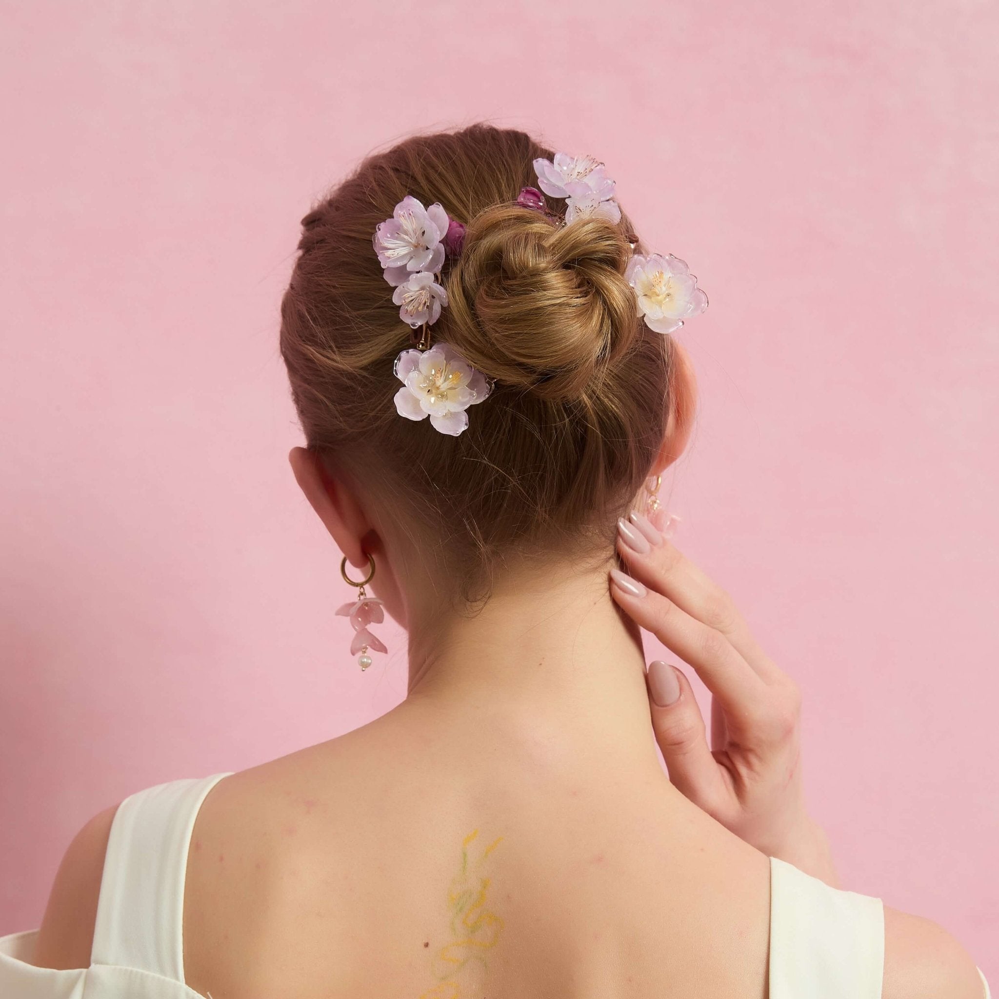 Spring Rain Cherry Blossom Hairpins (2 - Piece)Hair ClipsJewelryBlossomuniqueflowerearringsgiftforhermothergiftdaughtergiftbirthdaygiftanniversarygift