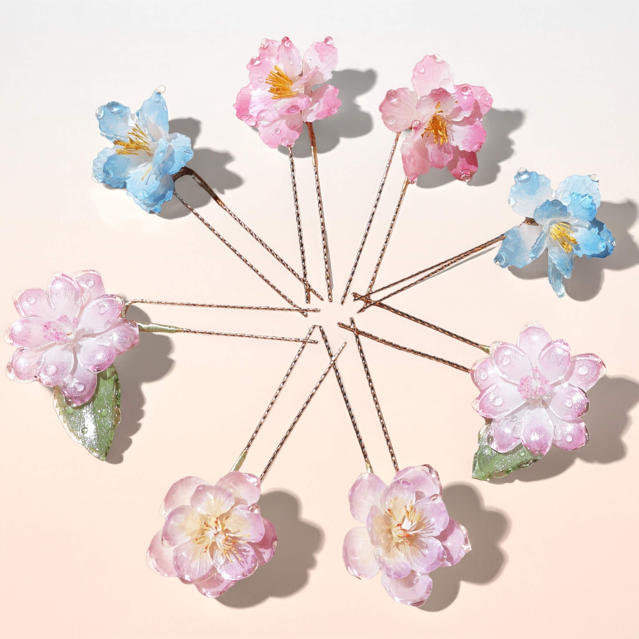 Spring Rain Cherry Blossom Hairpins (2 - Piece)Hair ClipsJewelryBlossomuniqueflowerearringsgiftforhermothergiftdaughtergiftbirthdaygiftanniversarygift