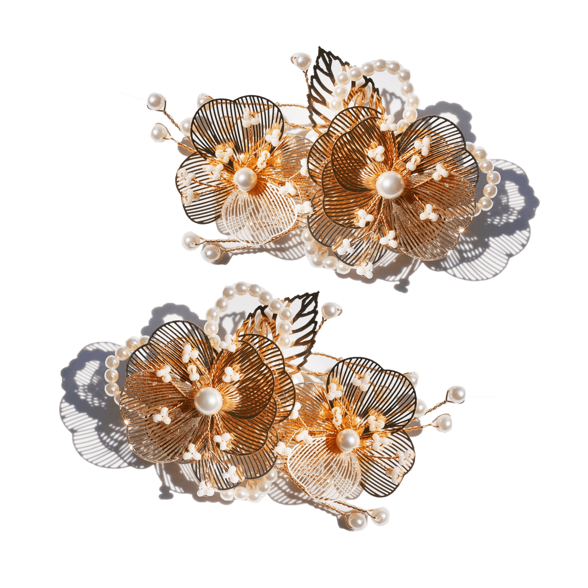 Sunlit Flower Pearl Vine Hair Clips (2-Piece) hair claws JewelryBlossom flowerjewelry weddingjewelry bridaljewelry weddinggift bridemaidgiftgiftforher mothergift daughtergift birthdaygift anniversarygi