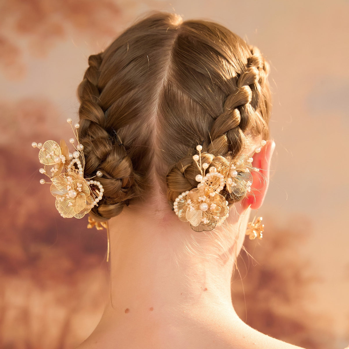 Sunlit Flower Pearl Vine Hair Clips (2-Piece) hair claws JewelryBlossom flowerjewelry weddingjewelry bridaljewelry weddinggift bridemaidgiftgiftforher mothergift daughtergift birthdaygift anniversarygi