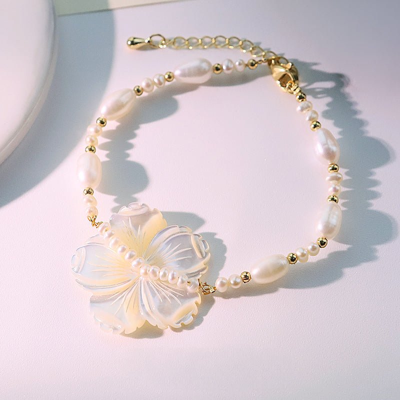 The Moana Bloom Pearl BraceletBraceletJewelryBlossomuniqueflowerearringsgiftforhermothergiftdaughtergiftbirthdaygiftanniversarygift