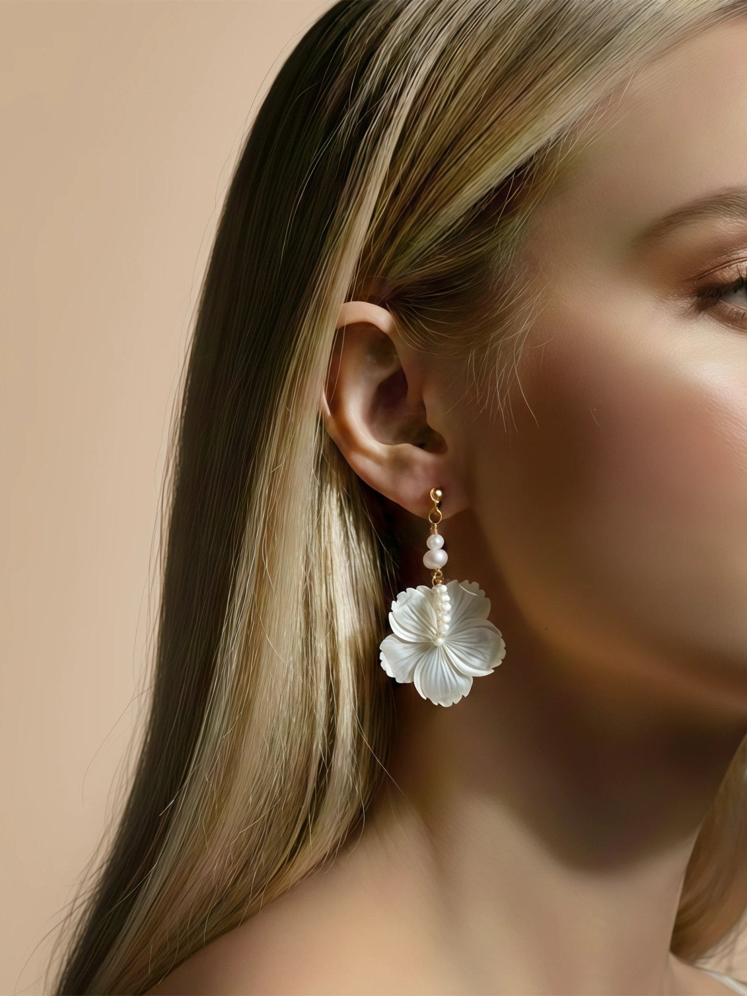 The Moana Bloom Pearl EarringsEarringsJewelryBlossomuniqueflowerearringsgiftforhermothergiftdaughtergiftbirthdaygiftanniversarygift