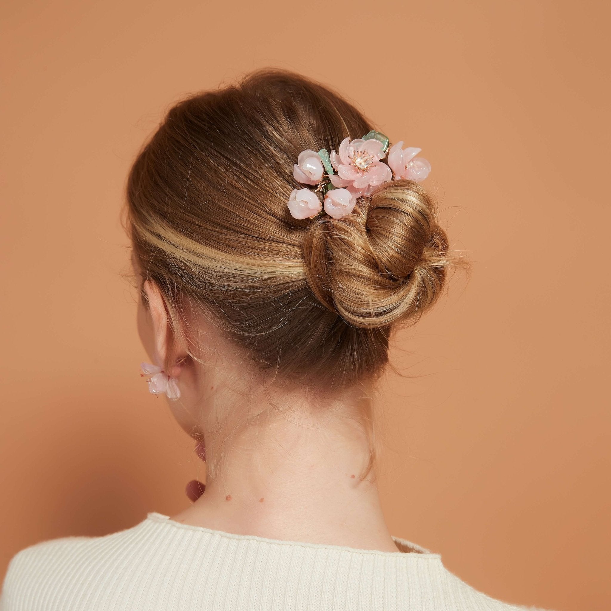 Pink Camellia Flower Hair ClipHair ClipsJewelryBlossomuniqueflowerearringsgiftforhermothergiftdaughtergiftbirthdaygiftanniversarygift