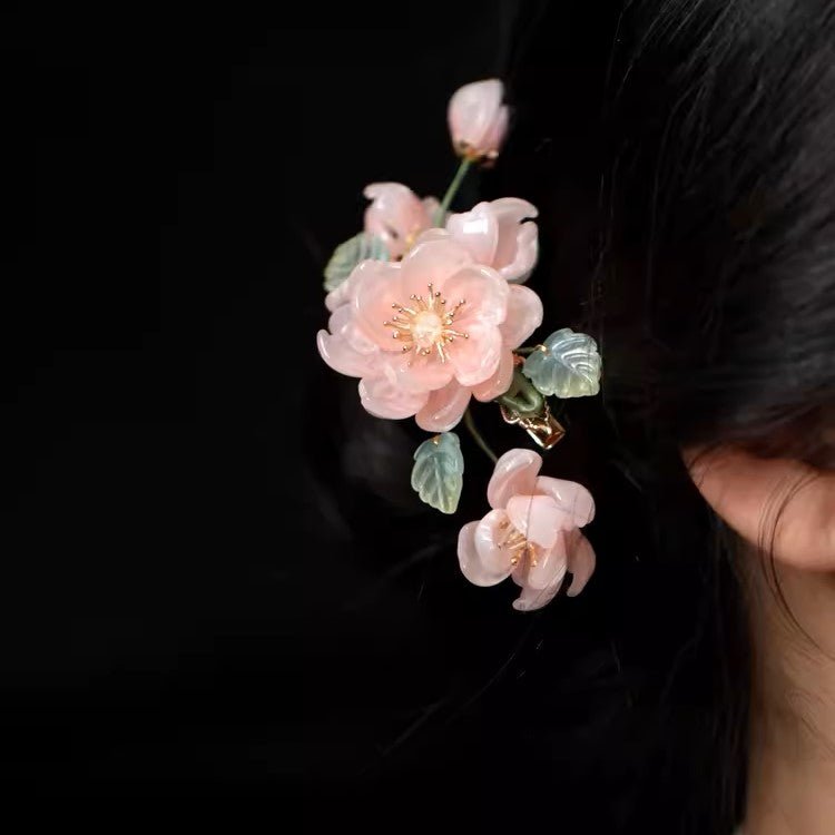 Pink Camellia Flower Hair ClipHair ClipsJewelryBlossomuniqueflowerearringsgiftforhermothergiftdaughtergiftbirthdaygiftanniversarygift