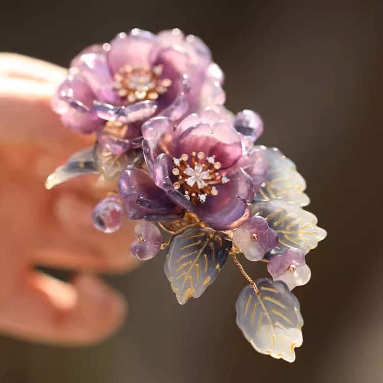 Translucent Purple Begonia Flower Hair ClipHair ClipsJewelryBlossomuniqueflowerearringsgiftforhermothergiftdaughtergiftbirthdaygiftanniversarygift