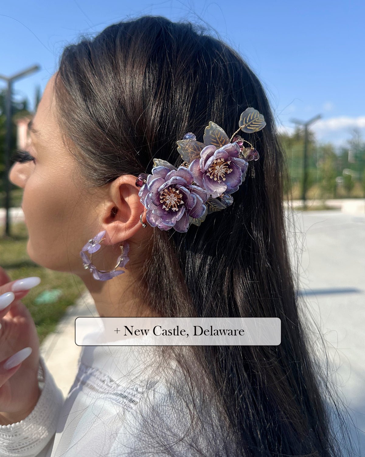 Translucent Purple Begonia Flower Hair ClipHair ClipsJewelryBlossomuniqueflowerearringsgiftforhermothergiftdaughtergiftbirthdaygiftanniversarygift
