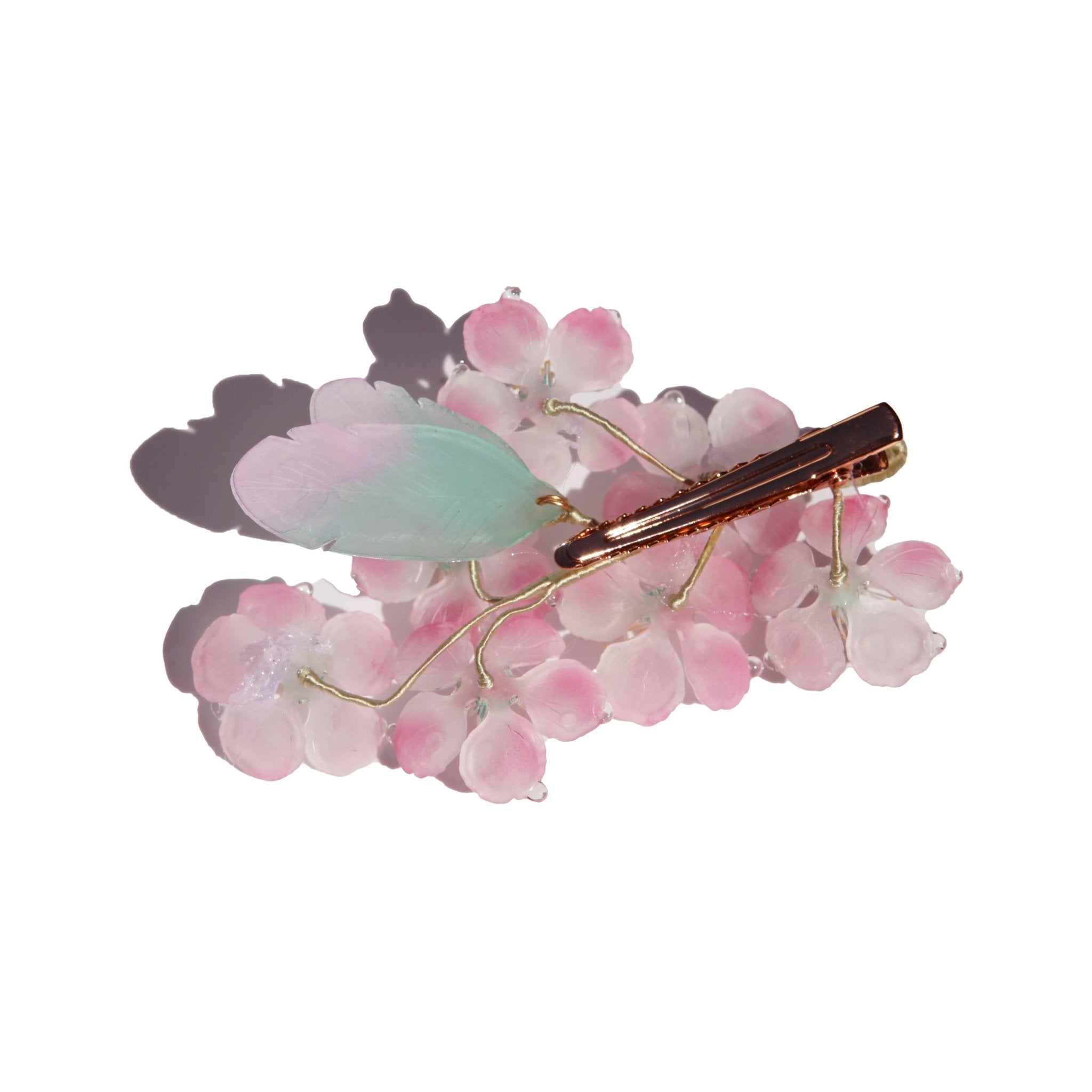 Whimsical Peach Leafy Garden Hair ClipHair ClipsJewelryBlossomuniqueflowerearringsgiftforhermothergiftdaughtergiftbirthdaygiftanniversarygift