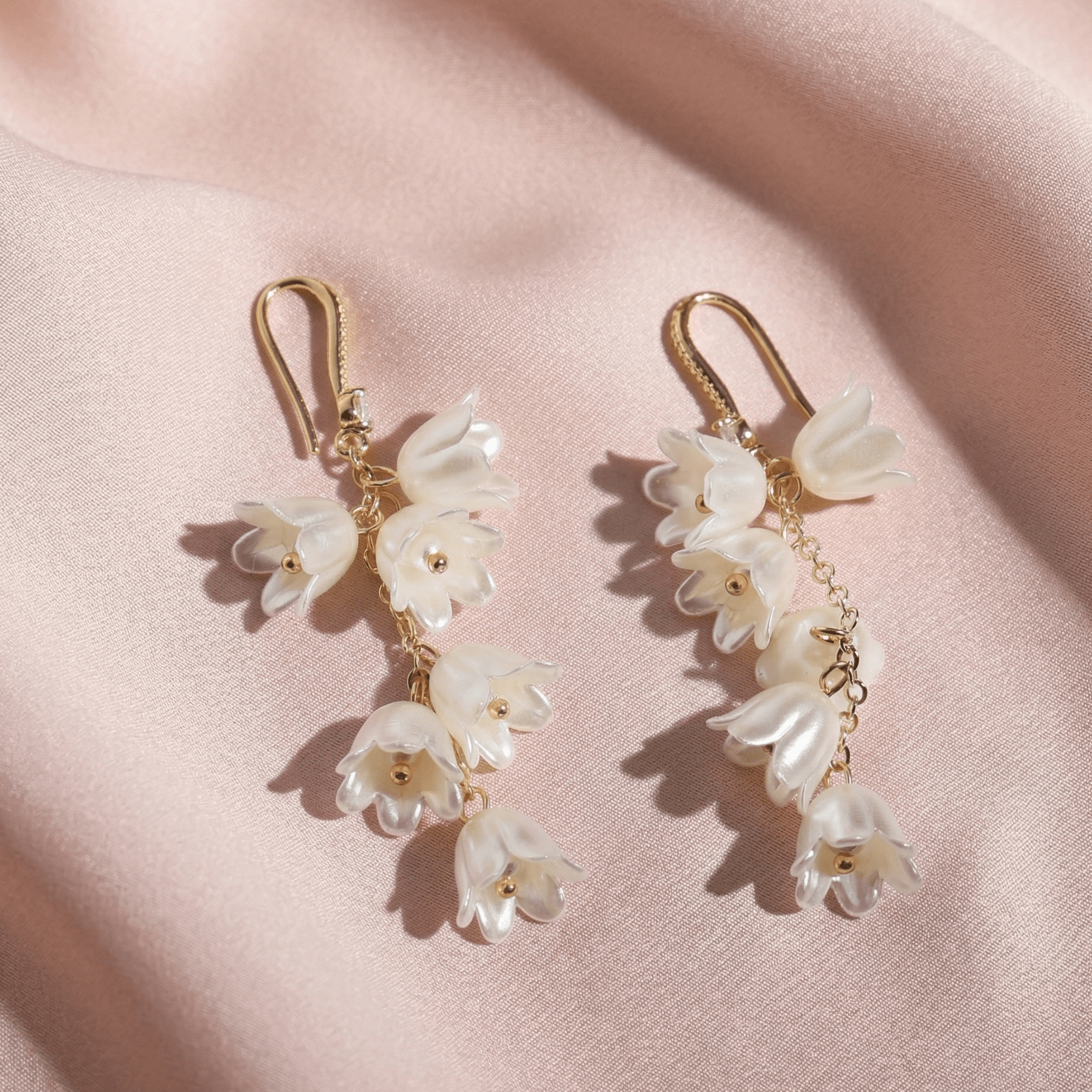 White Lily of the Valley Drop EarringsEarringsJewelryBlossomuniqueflowerearringsgiftforhermothergiftdaughtergiftbirthdaygiftanniversarygift