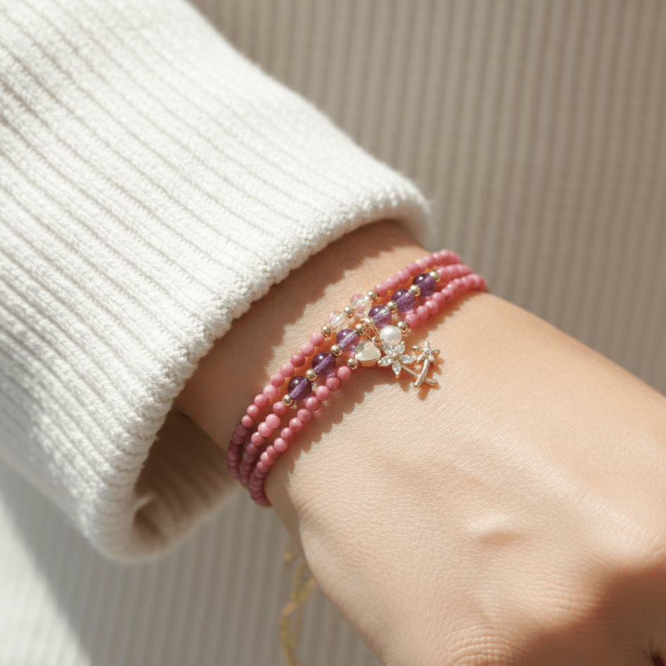 Wildflower Meadow Beaded Strand BraceletBraceletJewelryBlossomuniqueflowerearringsgiftforhermothergiftdaughtergiftbirthdaygiftanniversarygift