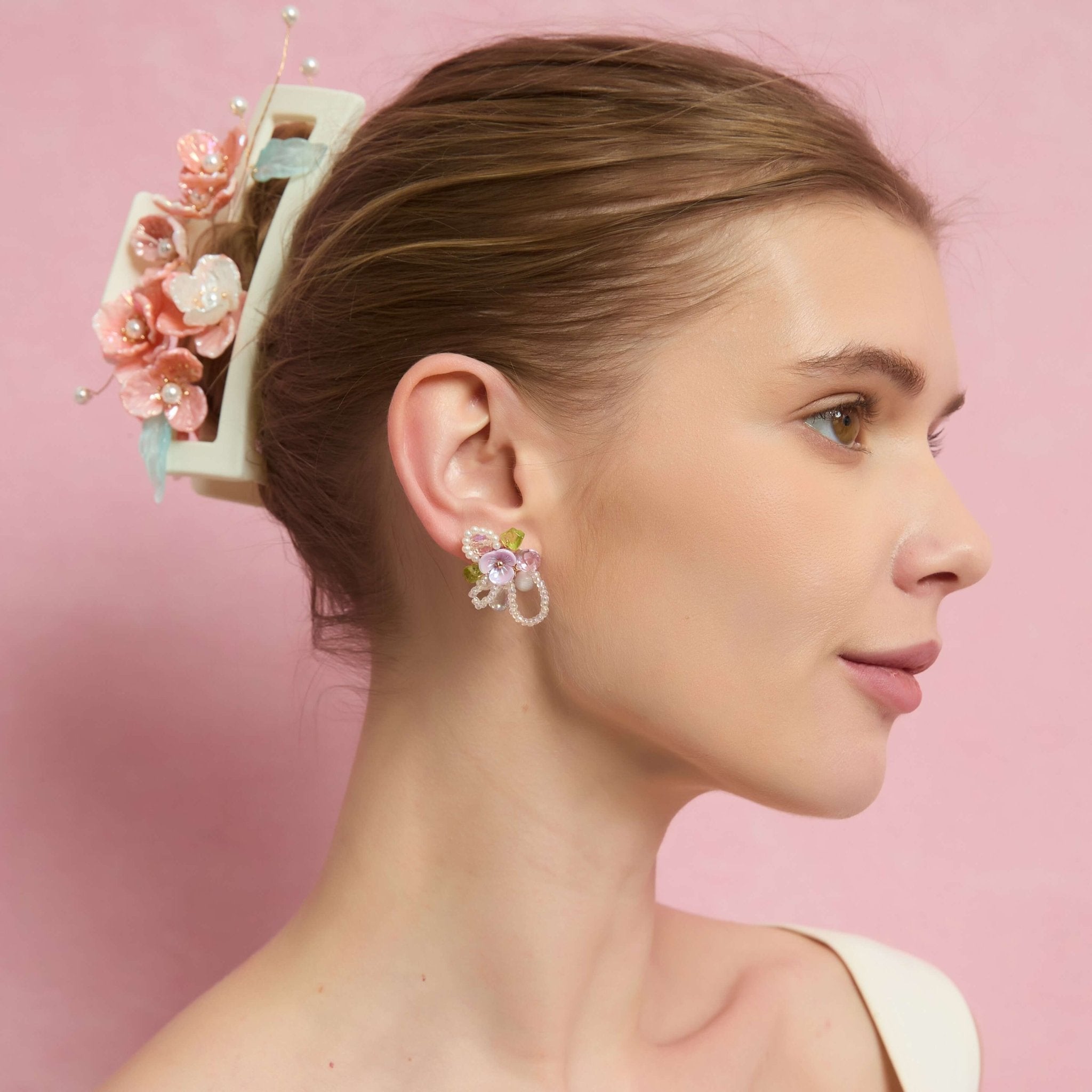 Wisteria Whimsy Crystal Beads Studs EarringsEarringsJewelryBlossomuniqueflowerearringsgiftforhermothergiftdaughtergiftbirthdaygiftanniversarygift