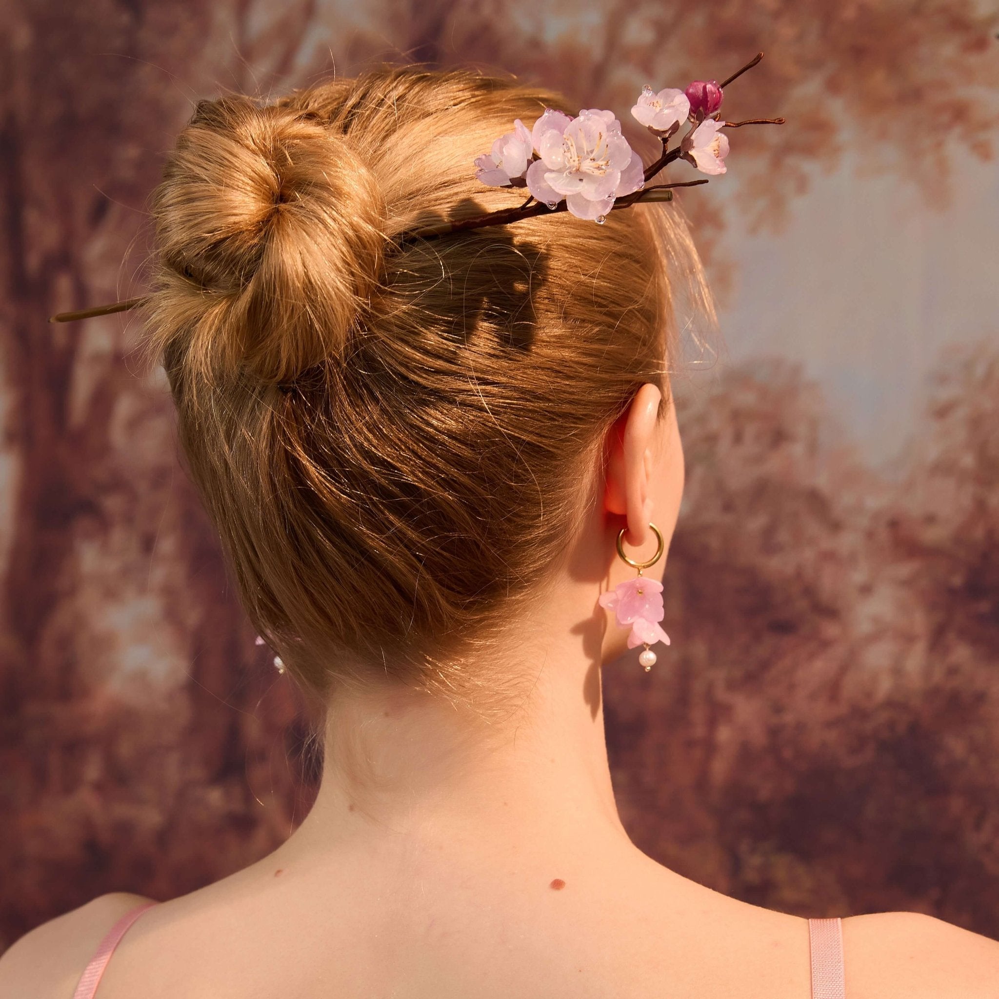 Yoshino Cherry Blossom Hair StickHAIRJewelryBlossomuniqueflowerearringsgiftforhermothergiftdaughtergiftbirthdaygiftanniversarygift