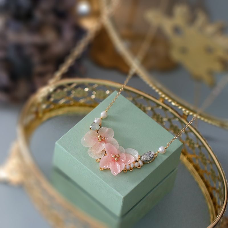 #pinkflowernecklace# - #jewelryblossom##necklace##flowernecklace##weddingnecklace##realflowerjewelry# #weddingjewelry# fairy