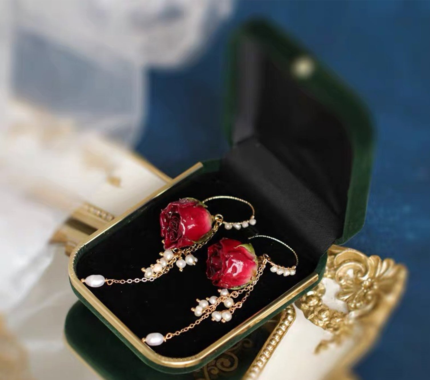 #roseflowerearring# - #jewelryblossom##earrings##fairyearrings##weddingearrings##realflowerearrings##rosegoldearrings#