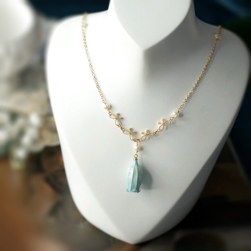 bell flower necklace
blue bell flower necklace
flower necklace
wedding necklace