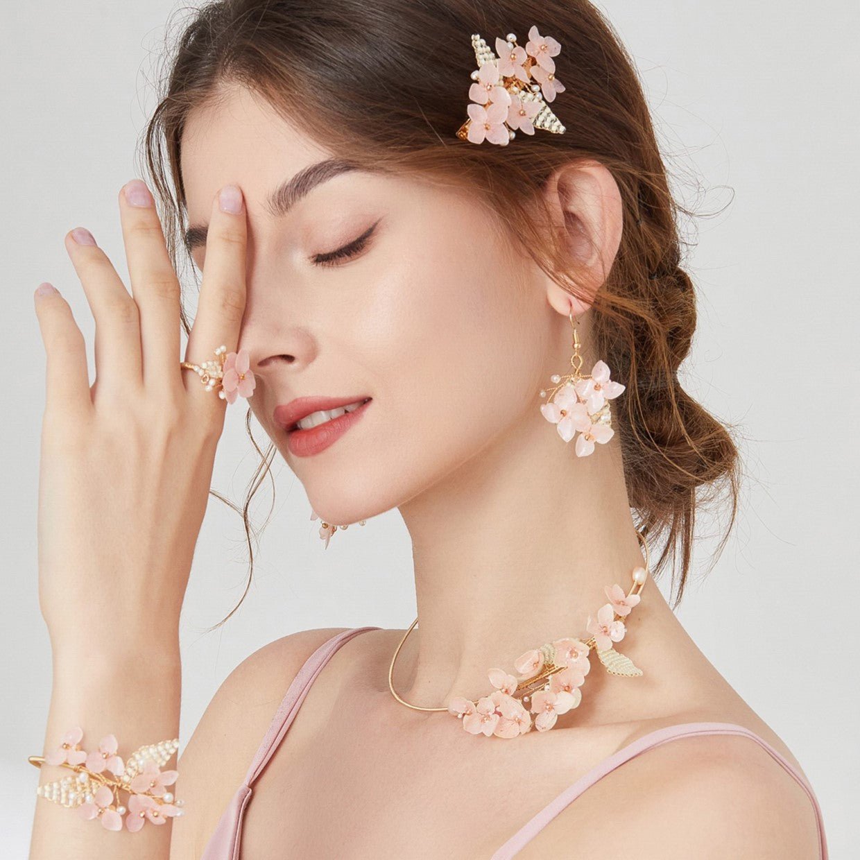 #flowerearrings# - #jewelryblossom##earrings##fairyearrings##weddingearrings##pinkflowerearrings#