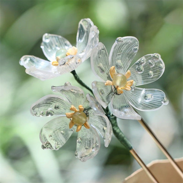 My Rain Garden* Diphylleia Skeleton Flower Hair Pin
