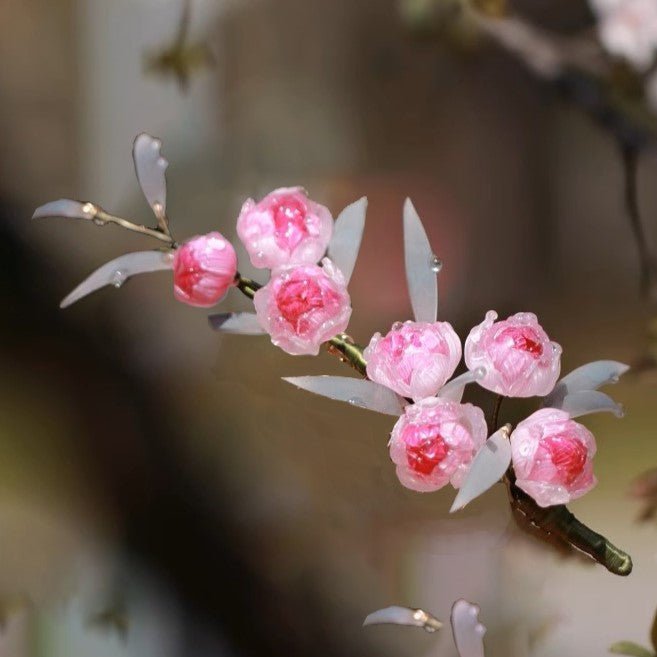 *My Rain Garden* Flowering Camellia Buds Hair ClipHair ClipsJewelryBlossomuniqueflowerearringsgiftforhermothergiftdaughtergiftbirthdaygiftanniversarygift