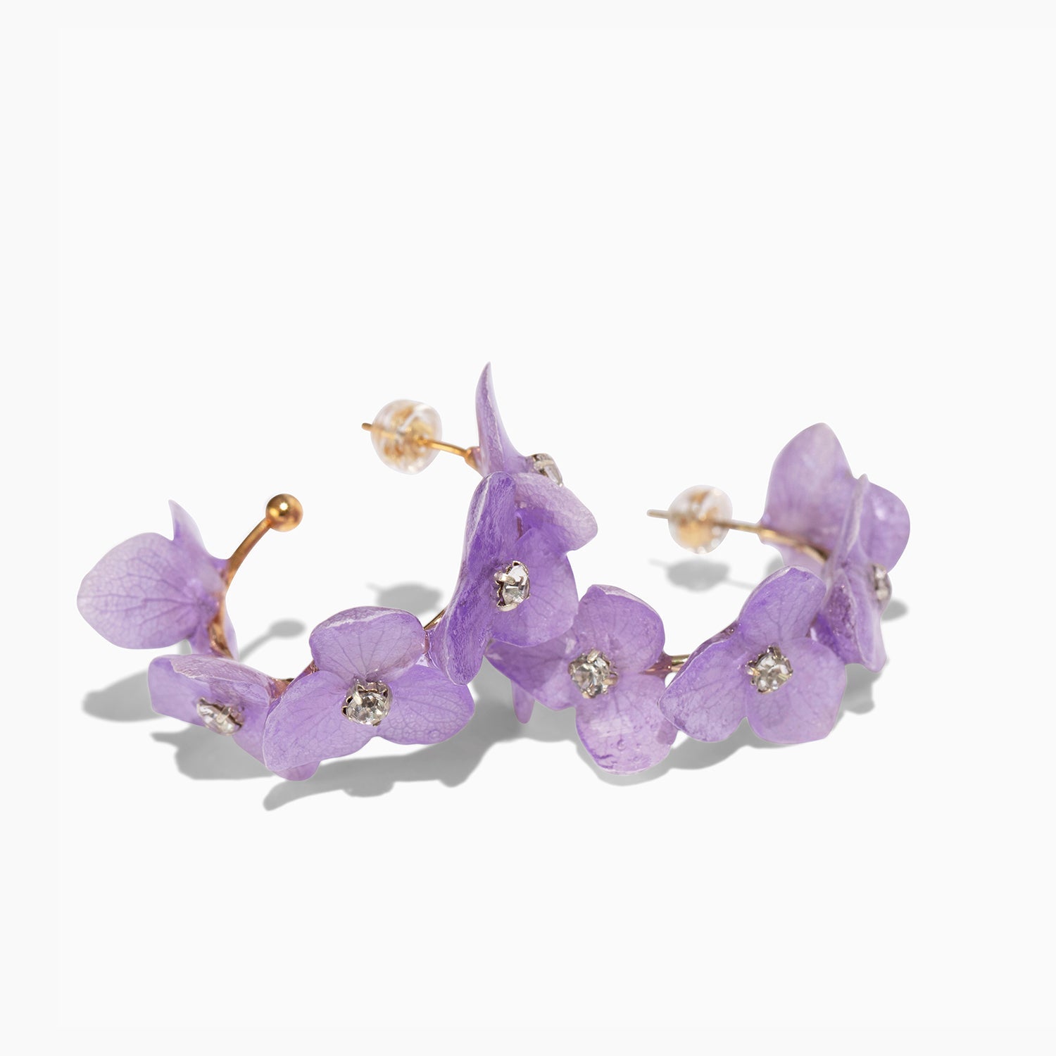 Purple Hydrangea Hoop EarringsEarringsJewelryBlossomuniqueflowerearringsgiftforhermothergiftdaughtergiftbirthdaygiftanniversarygift