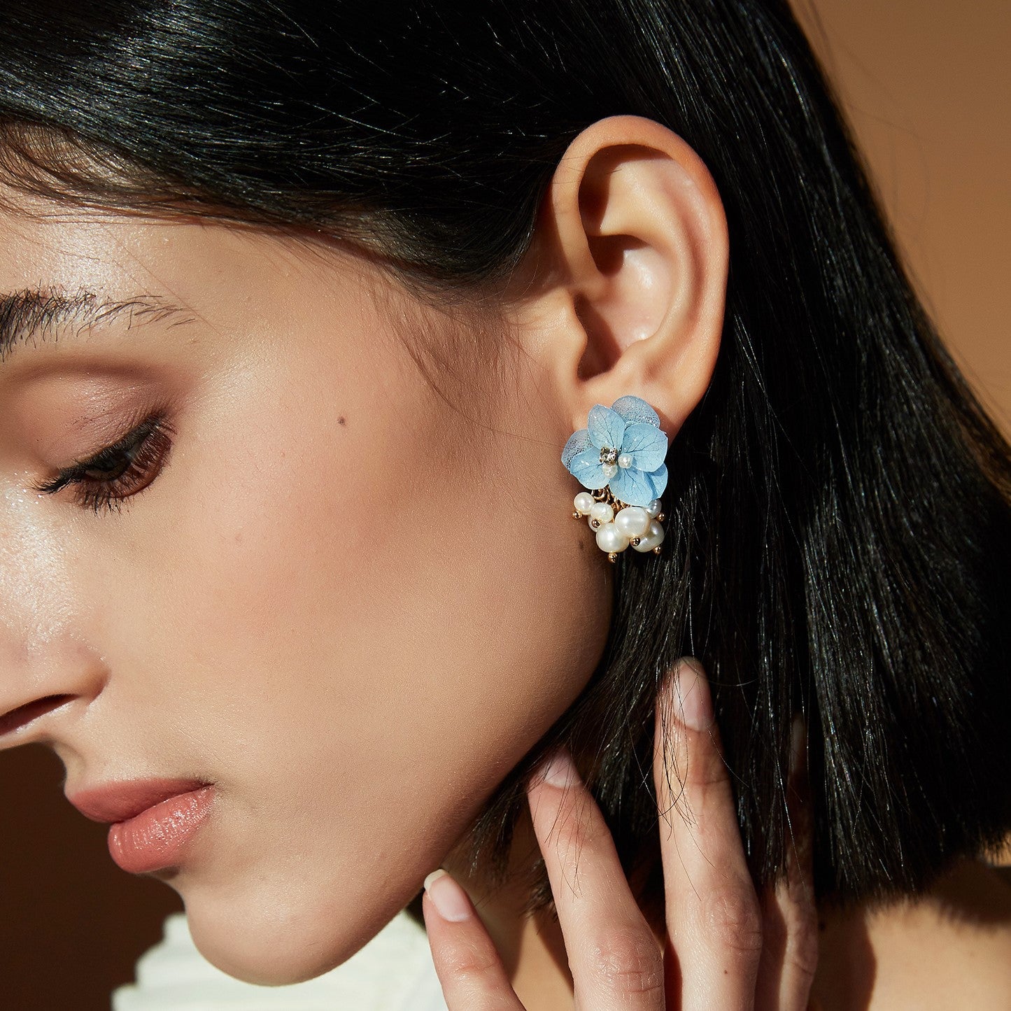 Tiana Blue Floral Raindrop EarringsEarringsJewelryBlossomuniqueflowerearringsgiftforhermothergiftdaughtergiftbirthdaygiftanniversarygift