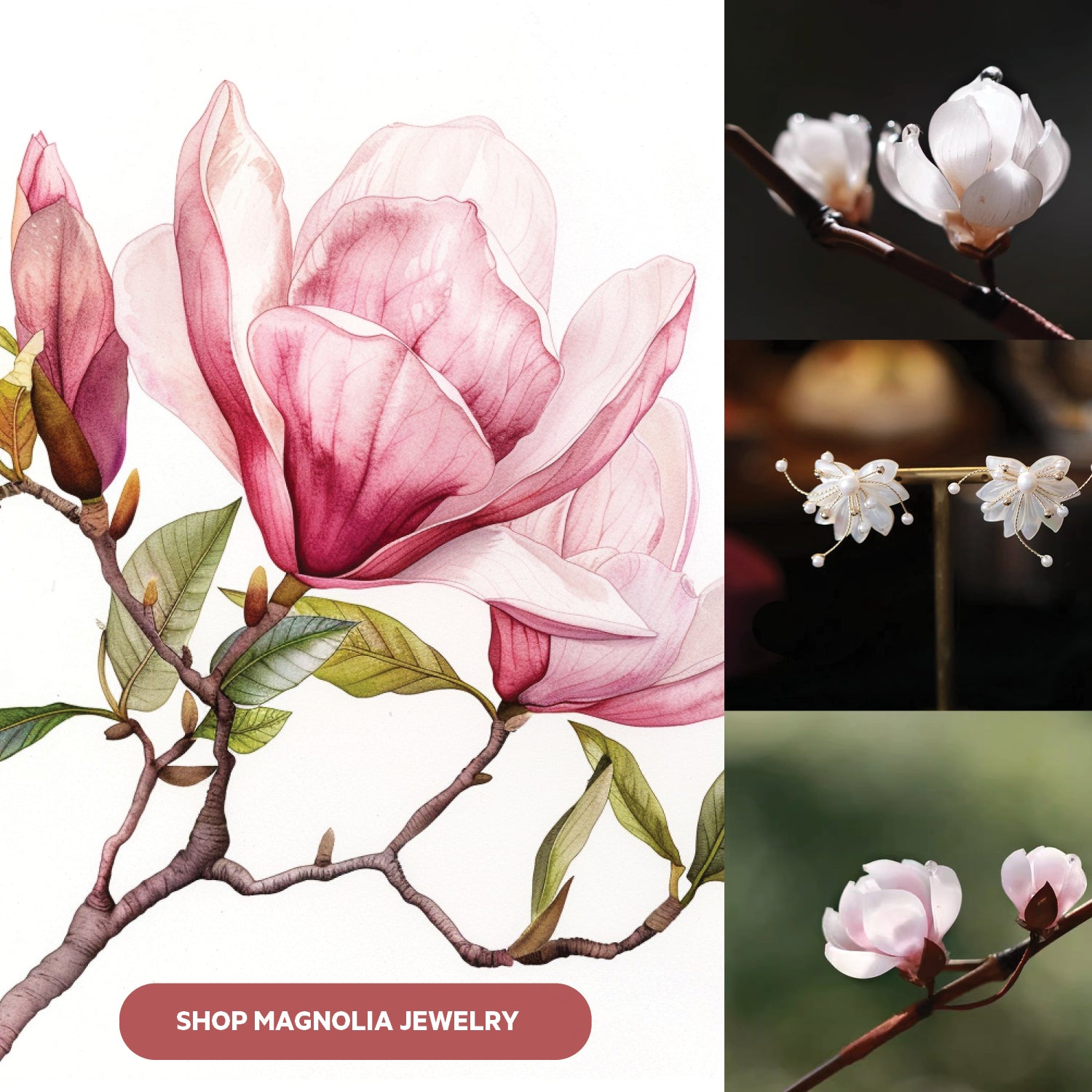 Magnolia Flower Jewelry - JewelryBlossom