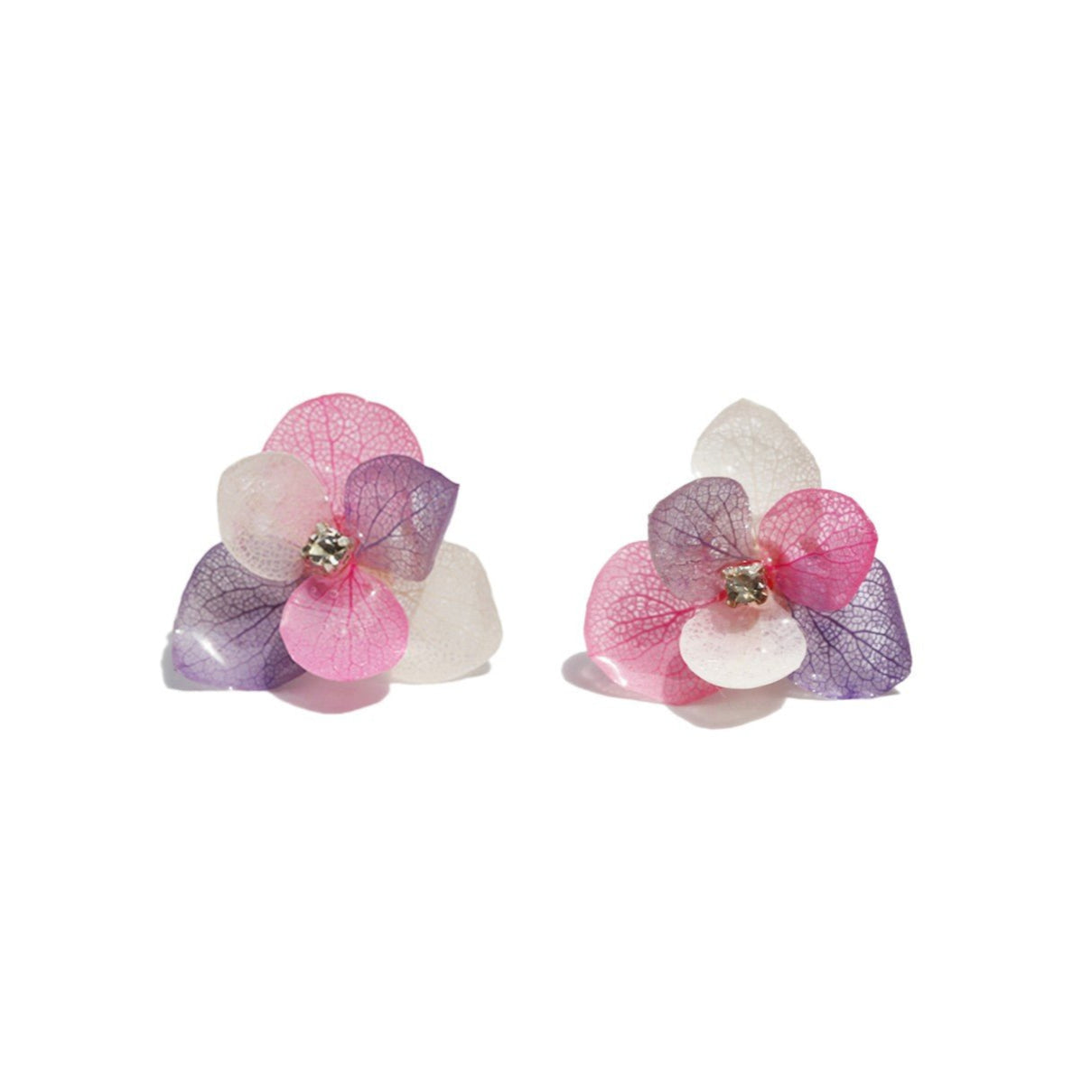 4 - Shade Purple Hydrangea Flowers Stud EarringsEarringsJewelryBlossomuniqueflowerearringsgiftforhermothergiftdaughtergiftbirthdaygiftanniversarygift