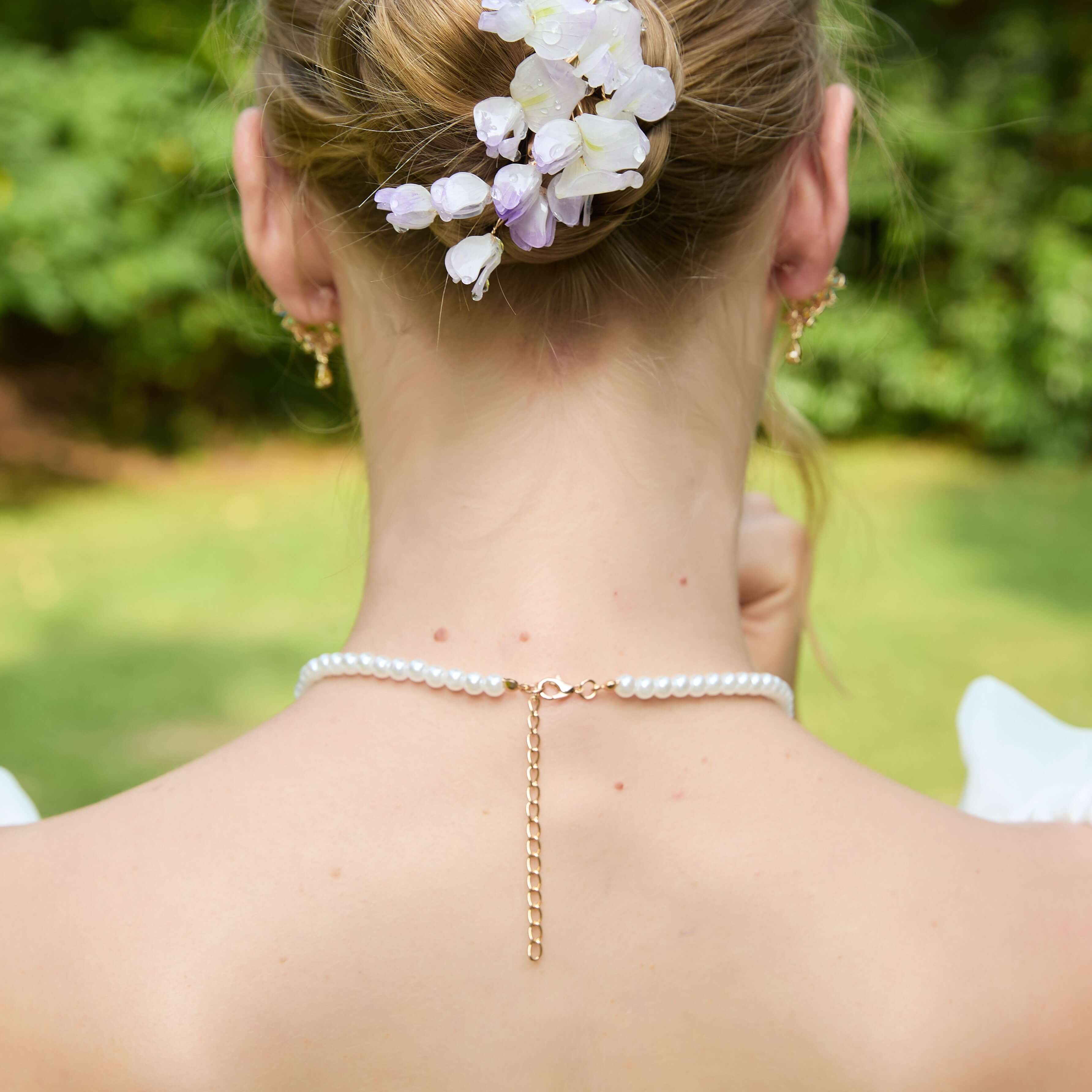 Sakura Petal Cascade Pearl Necklace