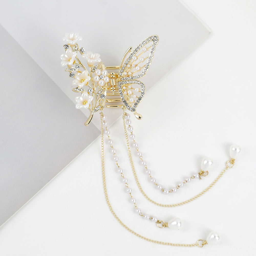Butterfly Fluttering Flora Tassel Hair Claw