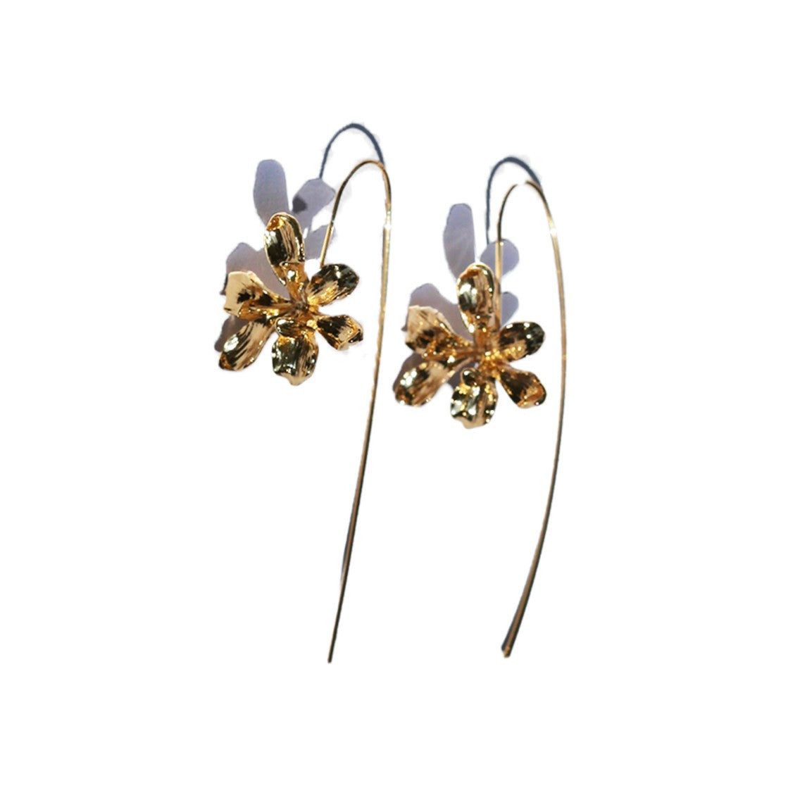 Champagne Magnolia Arc Drop Earrings