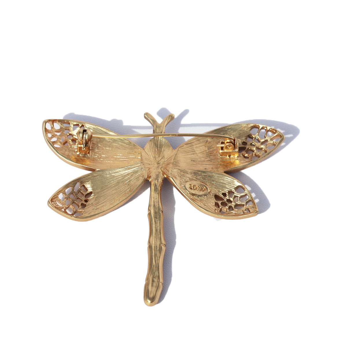 Ivory Pearl Lace Wing Dragonfly Brooch