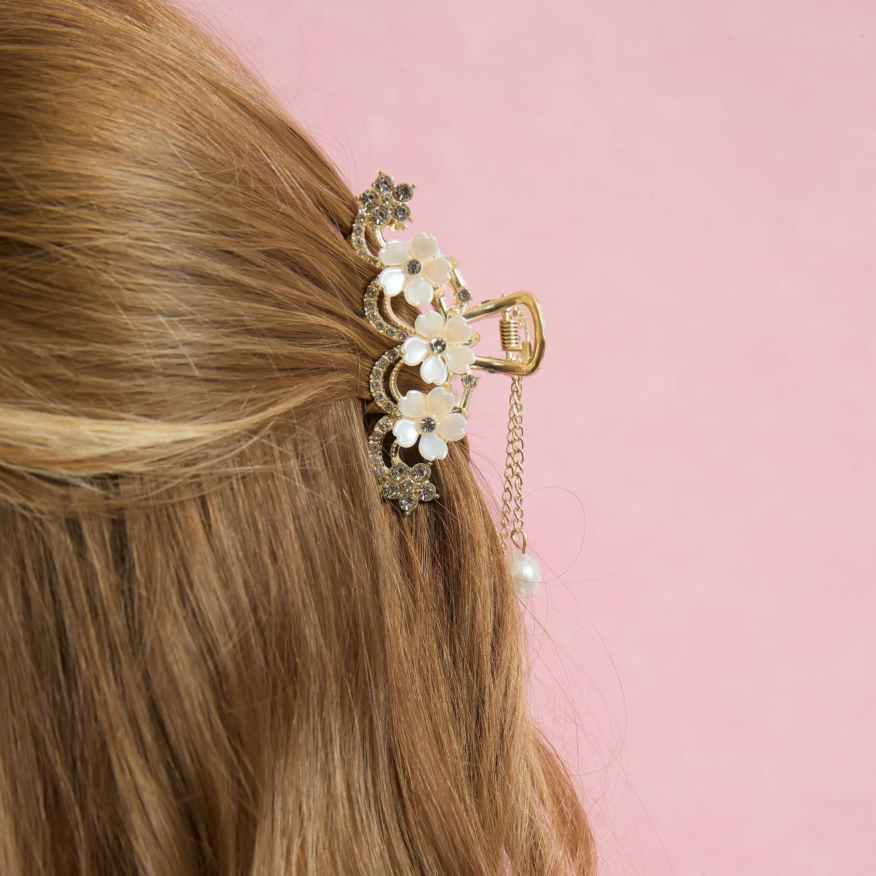 Mini White Jasmine Hair Claw