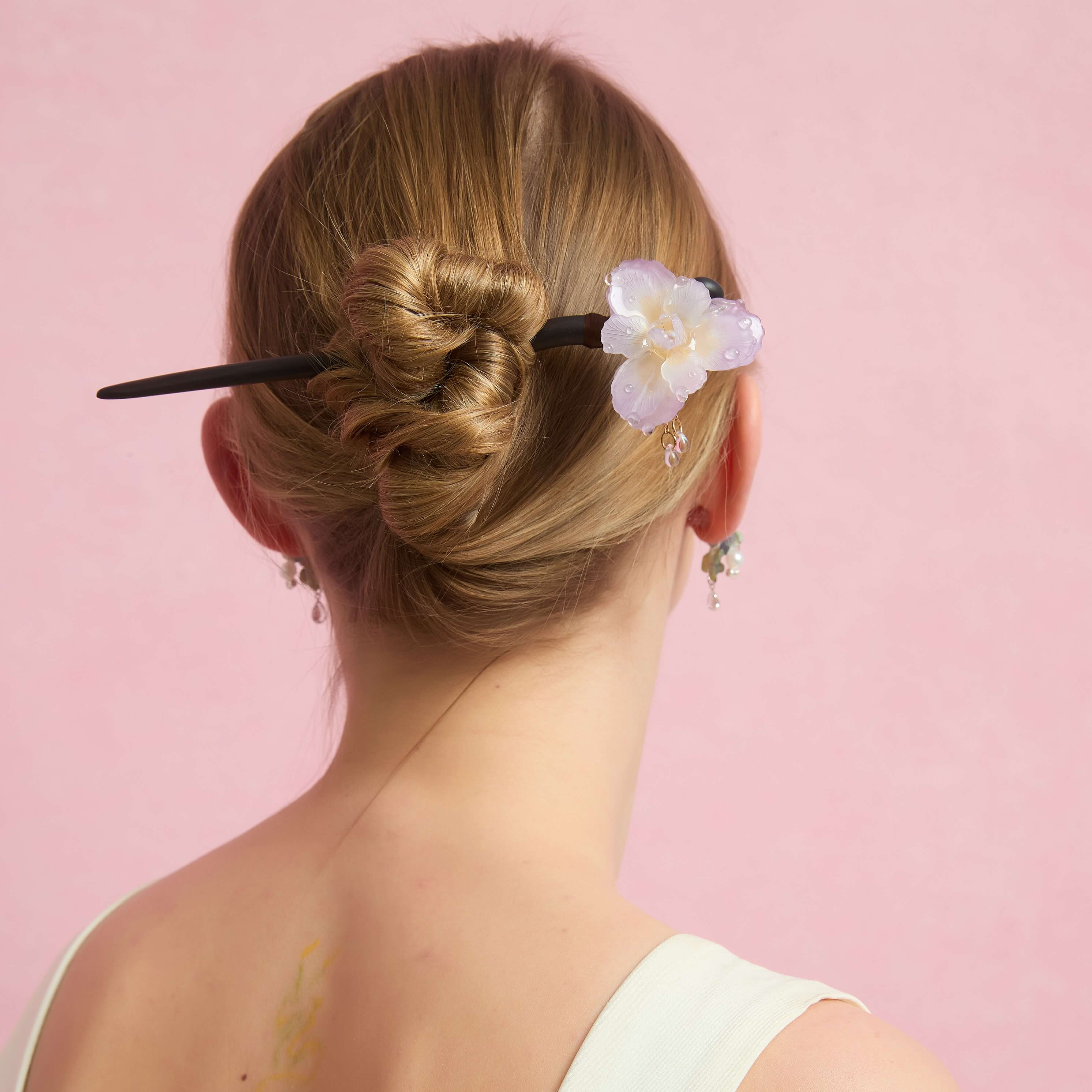 Moon Violet Camellia Hair Stick