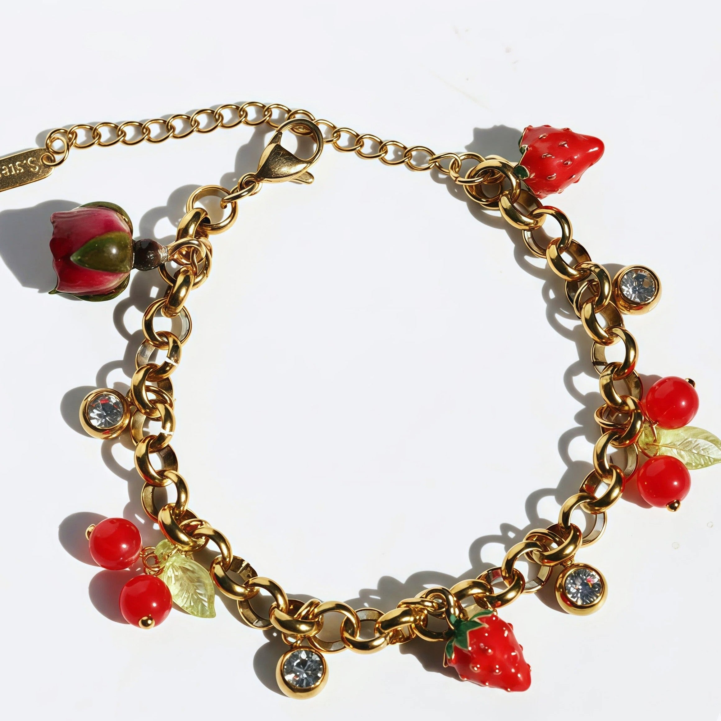 Strawberry Rose Charm Bracelets