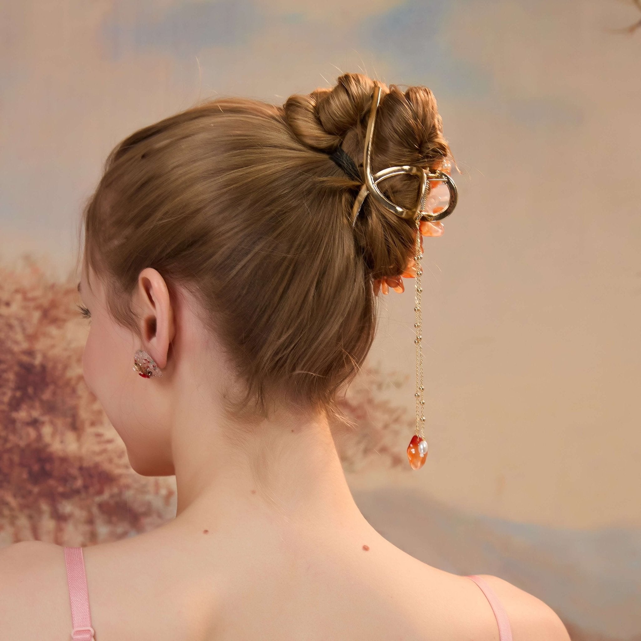 Amber Blossom Pearl Hair clawhair clawsJewelryBlossomuniqueflowerearringsgiftforhermothergiftdaughtergiftbirthdaygiftanniversarygift