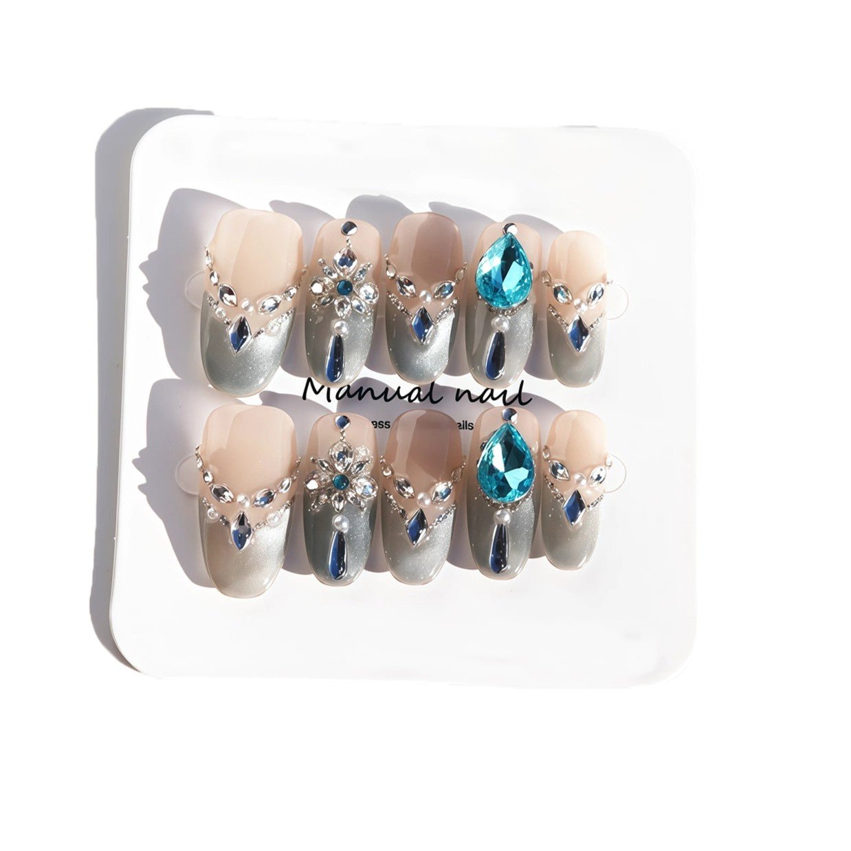 Arctic Sapphire Glow Nail SetJewelryBlossomuniqueflowerearringsgiftforhermothergiftdaughtergiftbirthdaygiftanniversarygift