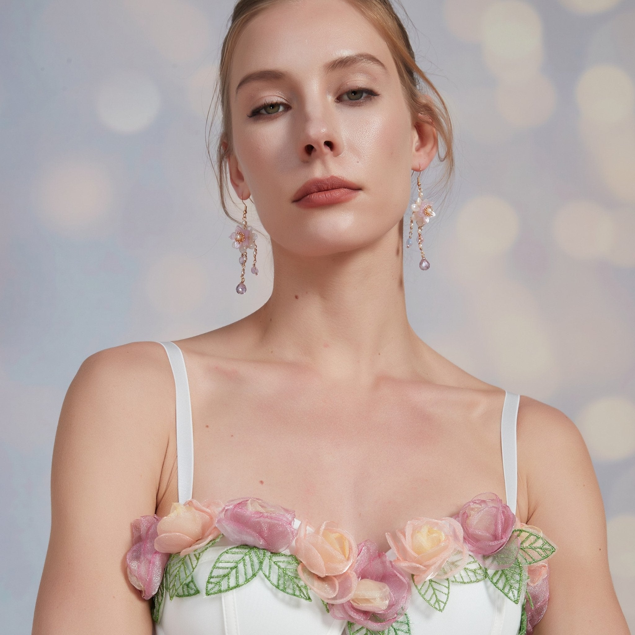 Aurora Cherry Charm Crystal EarringsEarringsJewelryBlossomuniqueflowerearringsgiftforhermothergiftdaughtergiftbirthdaygiftanniversarygift