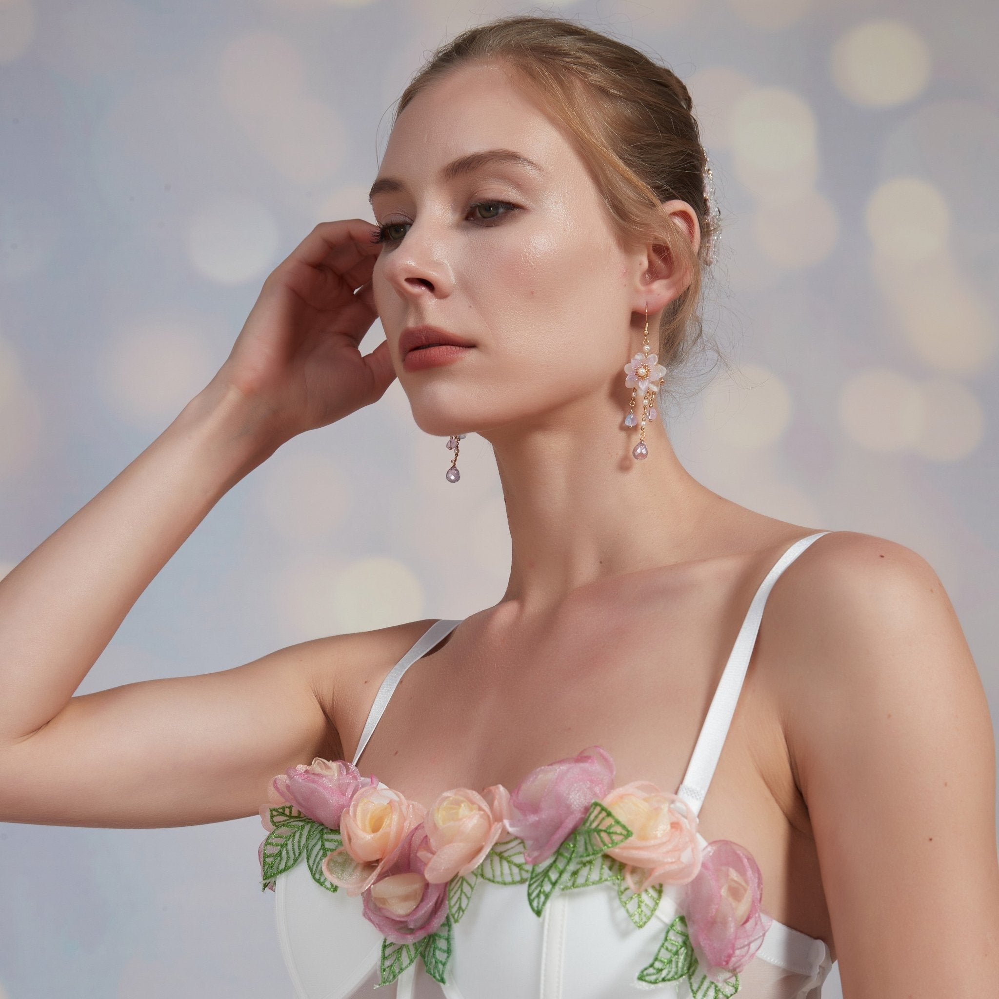 Aurora Cherry Charm Crystal EarringsEarringsJewelryBlossomuniqueflowerearringsgiftforhermothergiftdaughtergiftbirthdaygiftanniversarygift