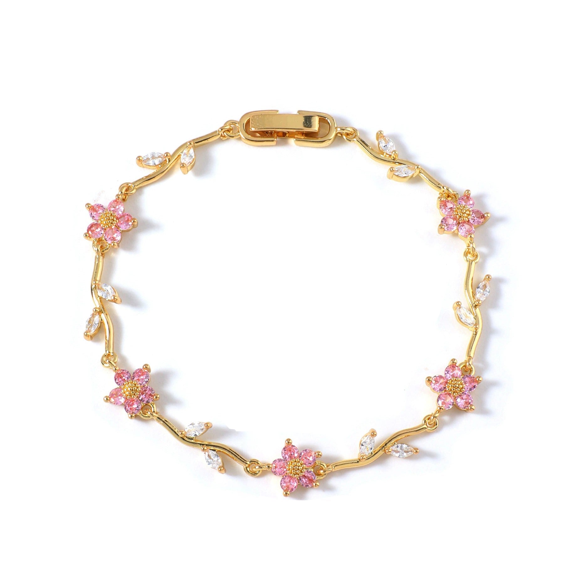 Aurora Petal Zircon Crystal BraceletBraceletJewelryBlossomuniqueflowerearringsgiftforhermothergiftdaughtergiftbirthdaygiftanniversarygift