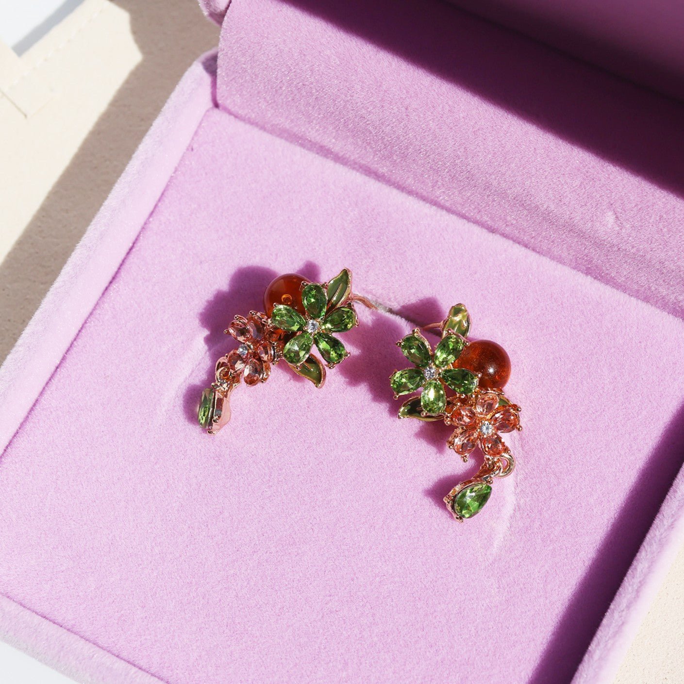 Autumn Orchard Bonquet Crystal EarringsEarringsJewelryBlossomuniqueflowerearringsgiftforhermothergiftdaughtergiftbirthdaygiftanniversarygift