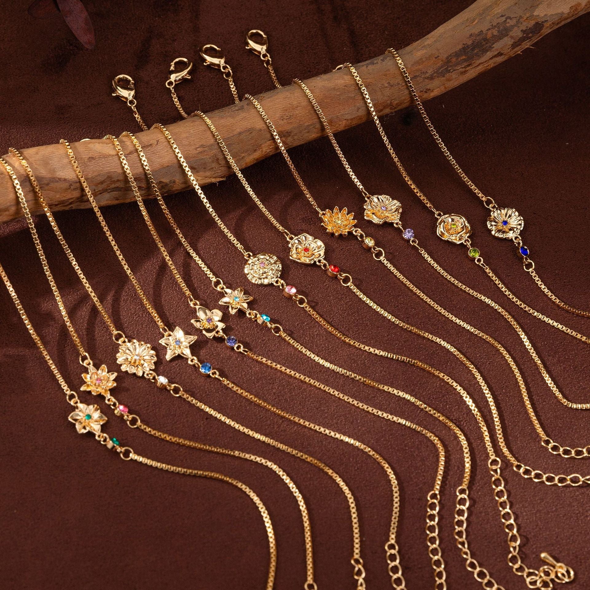 Birth Flower & Birthstone BraceletsBraceletJewelryBlossomuniqueflowerearringsgiftforhermothergiftdaughtergiftbirthdaygiftanniversarygift