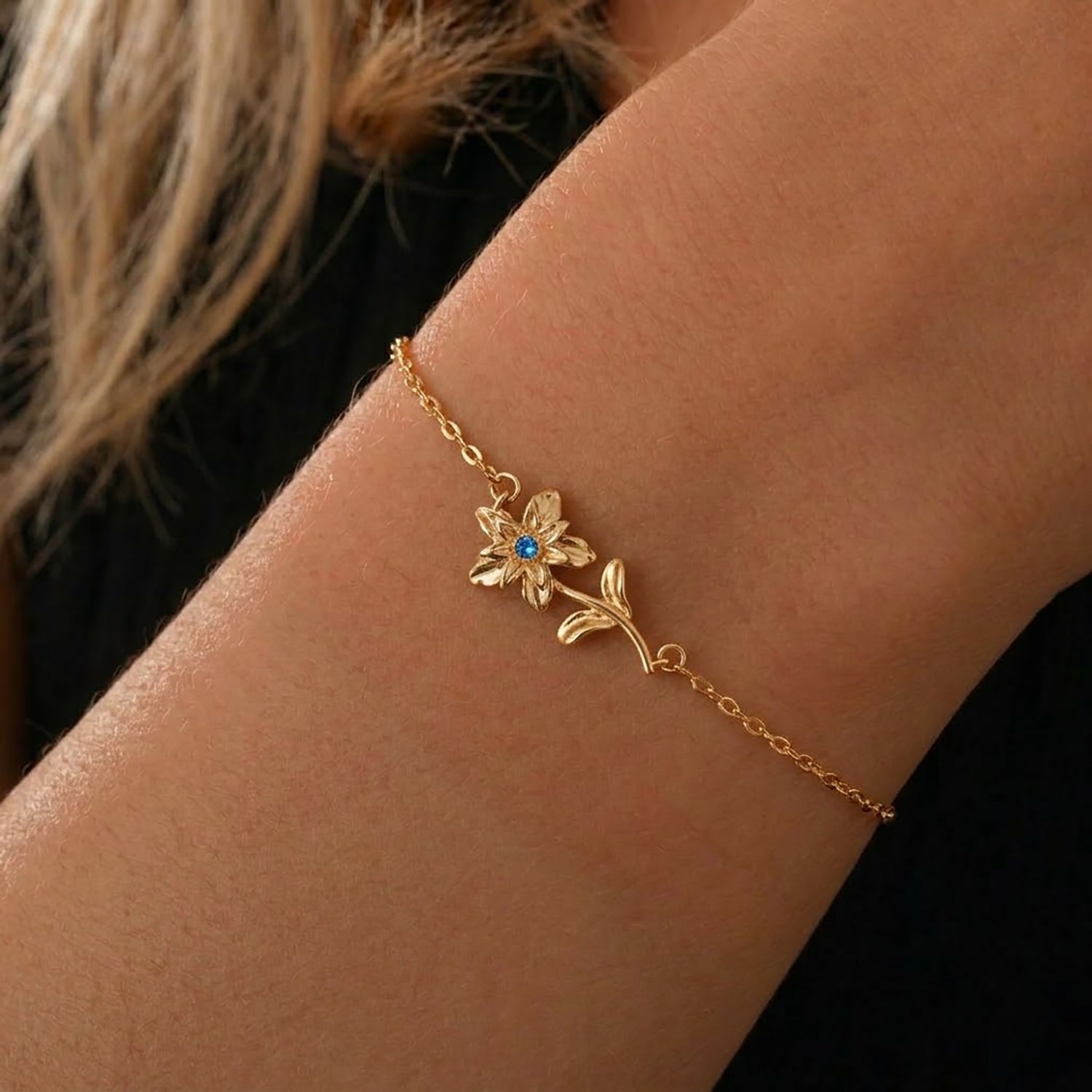 Birth Month Flowers & Birthstone BraceletsBraceletJewelryBlossomuniqueflowerearringsgiftforhermothergiftdaughtergiftbirthdaygiftanniversarygift