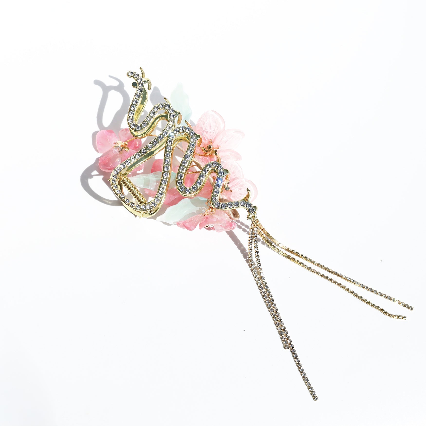 Blush Peony Rhinestone Tassel Hair Claw hair claws JewelryBlossom flowerjewelry weddingjewelry bridaljewelry weddinggift bridemaidgiftgiftforher mothergift daughtergift birthdaygift anniversarygi
