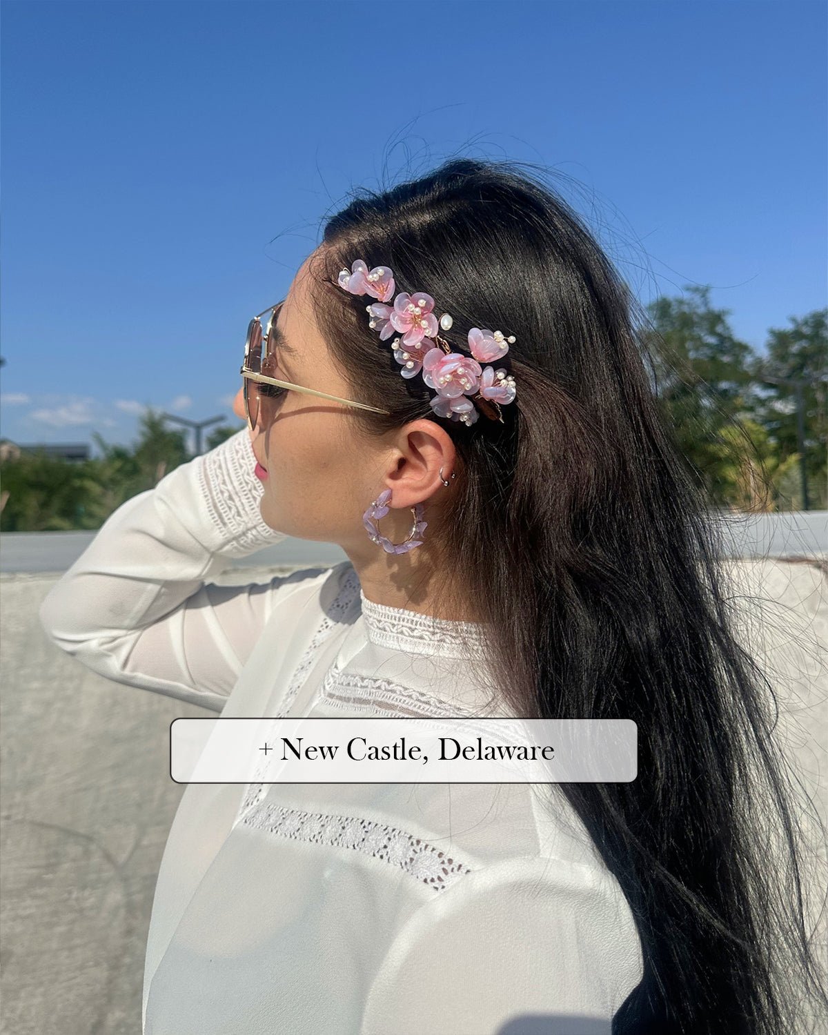 Blush Petal Rain Hair ClipHair ClipsJewelryBlossomuniqueflowerearringsgiftforhermothergiftdaughtergiftbirthdaygiftanniversarygift