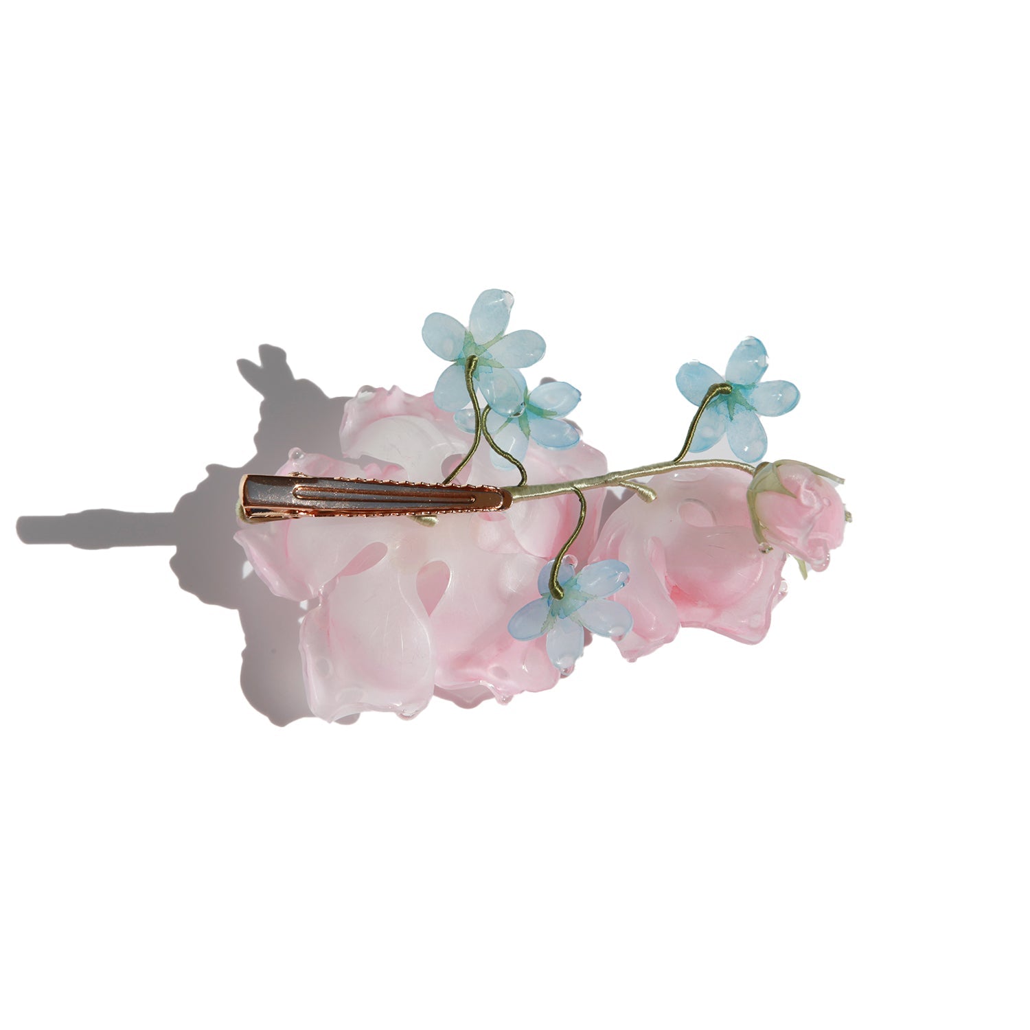 Blush Rose Bluebell Flower Hair ClipHair ClipsJewelryBlossomuniqueflowerearringsgiftforhermothergiftdaughtergiftbirthdaygiftanniversarygift