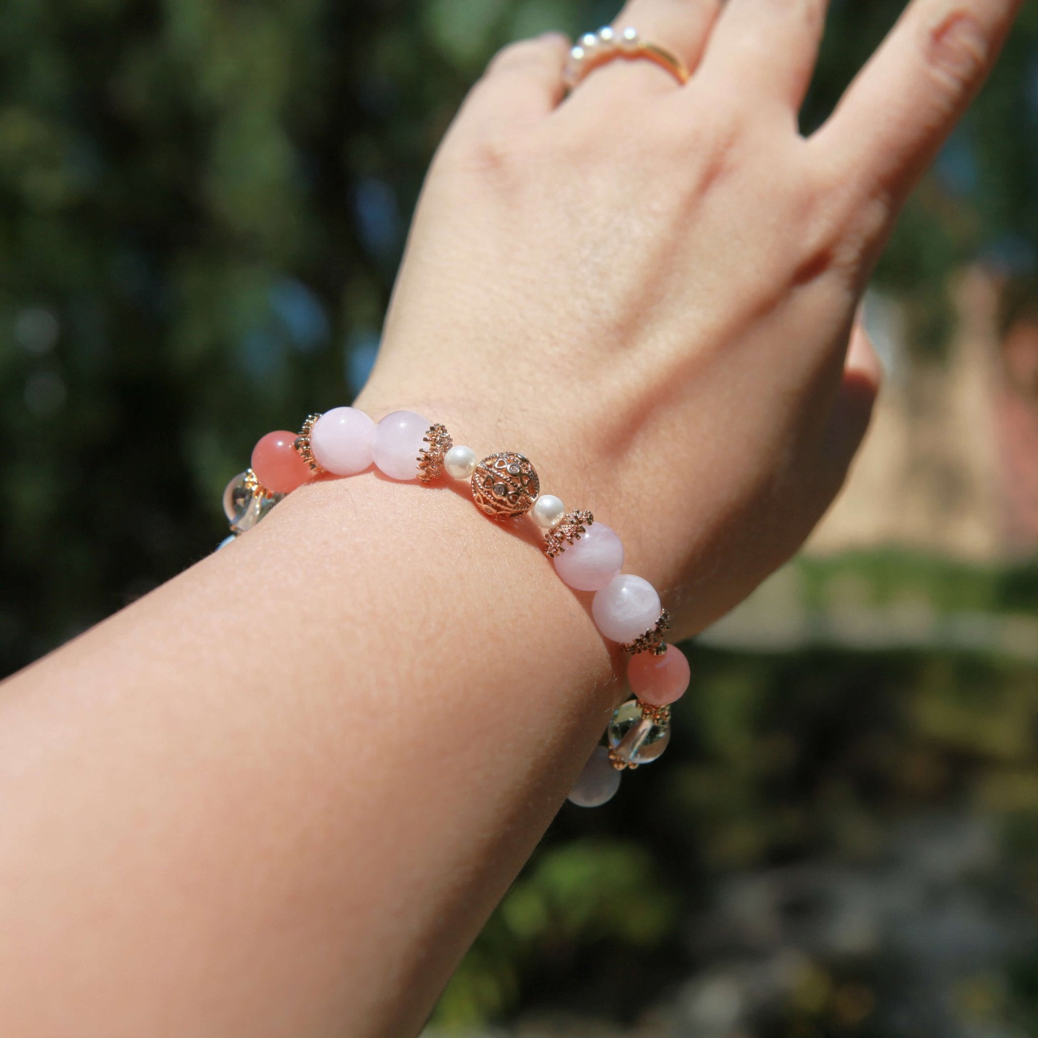 Blush Serenity Crystal BraceletBraceletJewelryBlossomuniqueflowerearringsgiftforhermothergiftdaughtergiftbirthdaygiftanniversarygift