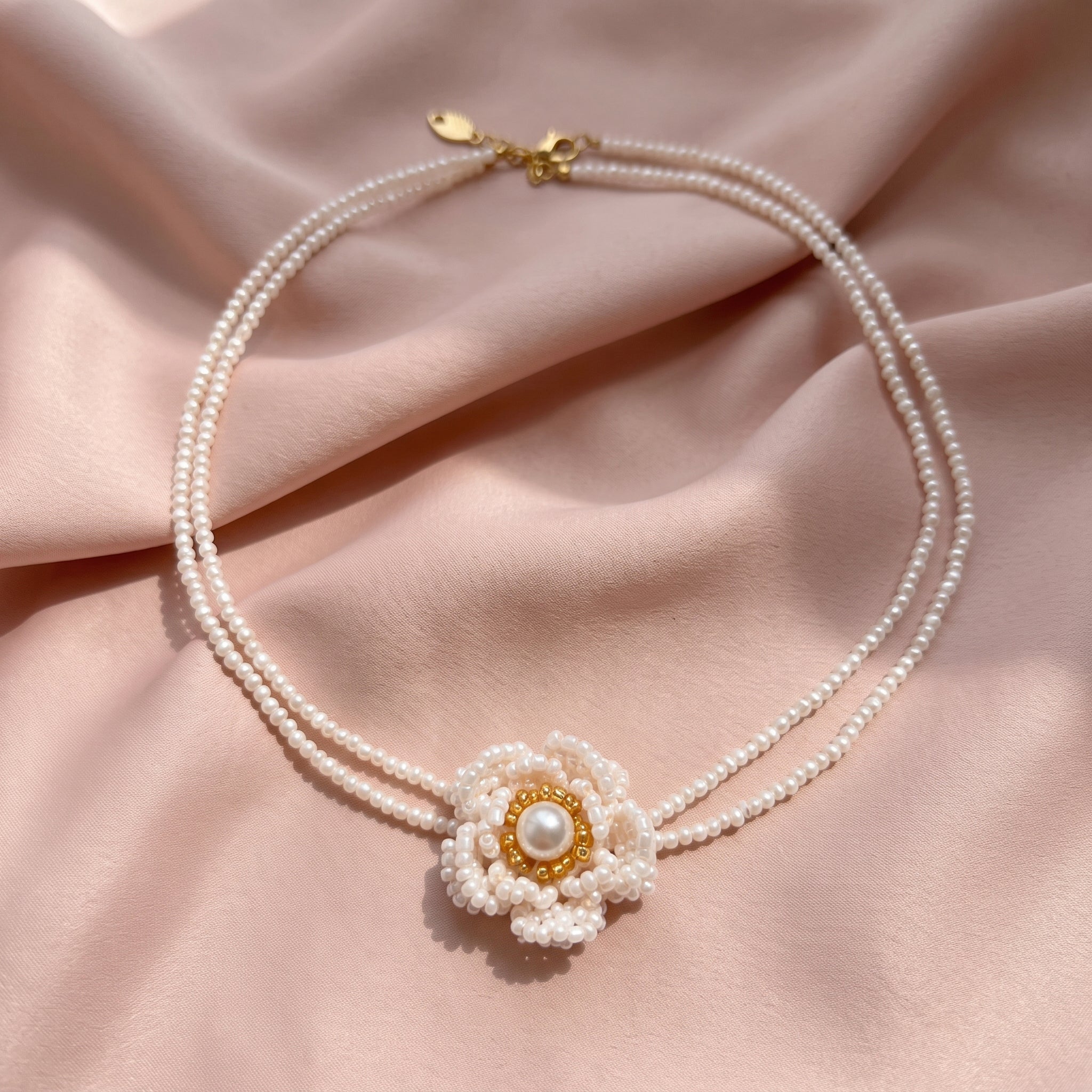 Camellia Pearl Beaded Necklace