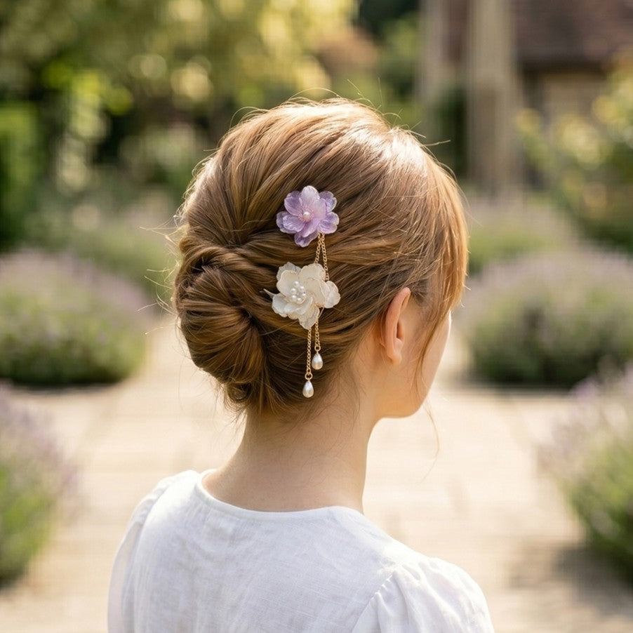 Camellia Flower French Pin 2-Piece Set