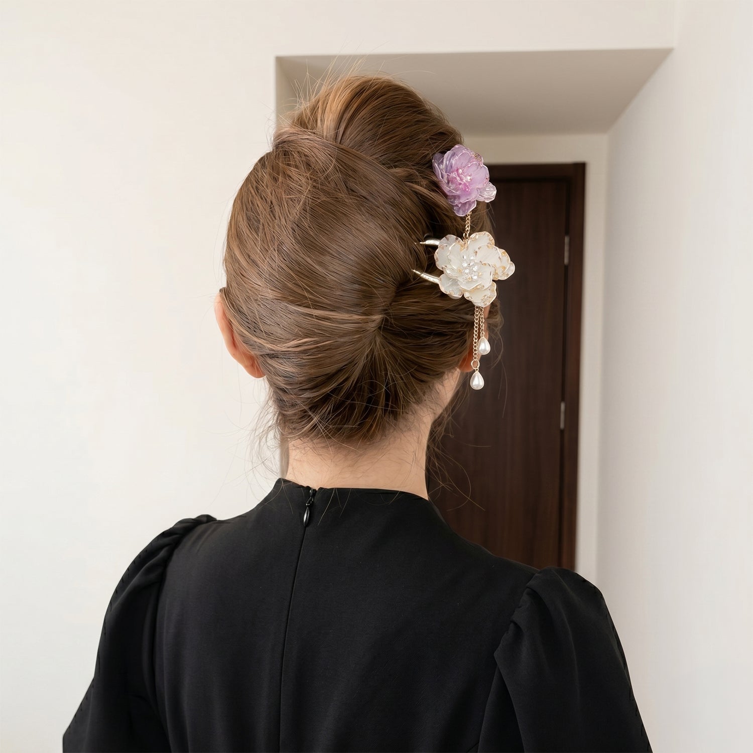 Camellia Flower French Pin 2-Piece Set