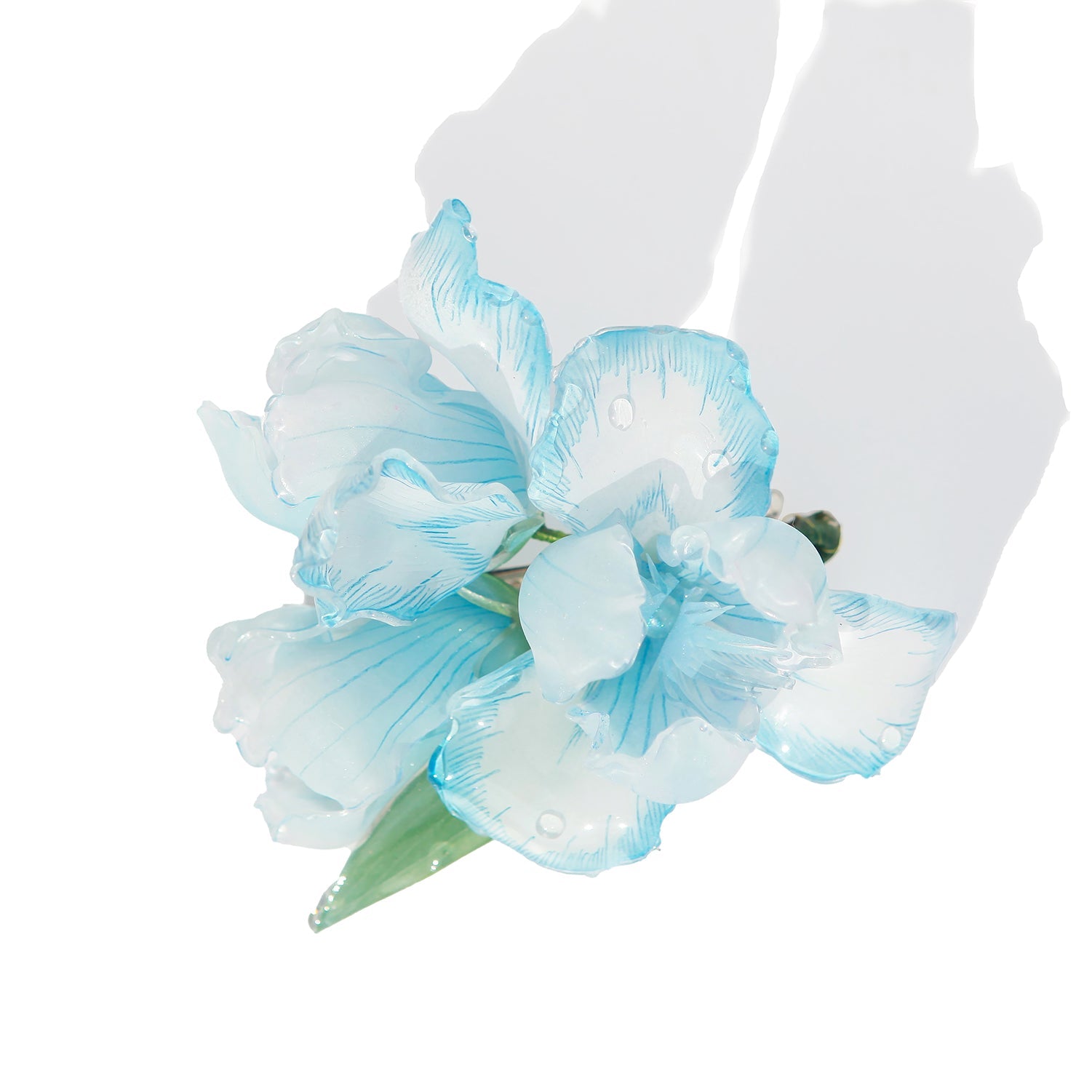 Celestial Blue Iris Hair Barrette ClipHAIRJewelryBlossomuniqueflowerearringsgiftforhermothergiftdaughtergiftbirthdaygiftanniversarygift